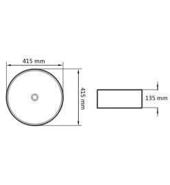 Lavabo rond Céramique Noir 41,5 x 13,5 cm