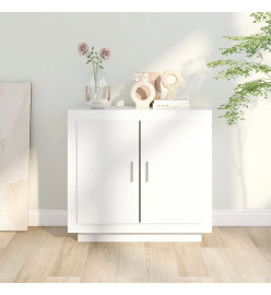 Buffet Blanc brillant 80x40x75 cm Bois d'ingénierie