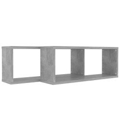 Étagères cube murales 2 pcs Gris béton 60x15x23 cm Aggloméré