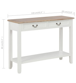 Table console Blanc 110x35x80 cm Bois