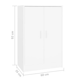 Armoire à chaussures Blanc 60x35x92 cm Aggloméré