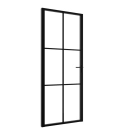 Porte intérieure Verre ESG et aluminium 83x201,5 cm Noir