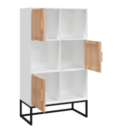 Buffet haut blanc 70x35x125 cm bois d'ingénierie