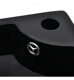 Lavabo avec trou de trop-plein 45x32x12,5 cm Noir