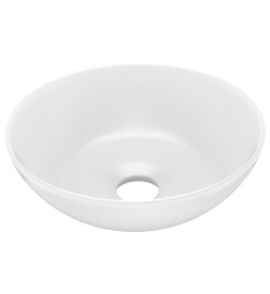 Lavabo de salle de bain Céramique Blanc mat Rond