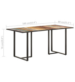 Table de salle à manger 160 cm Bois de récupération massif