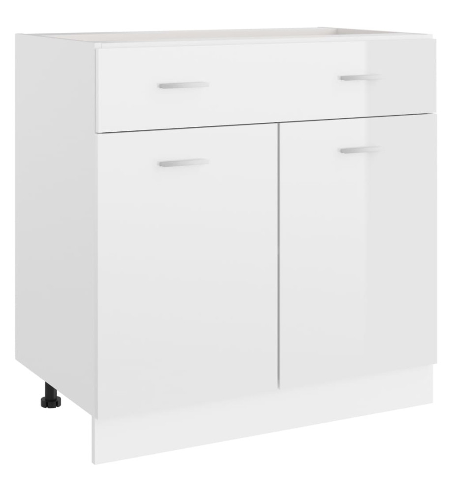 Armoire de plancher Blanc brillant 80x46x81,5 cm Aggloméré