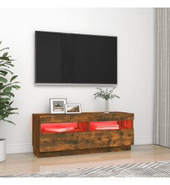 Meuble TV avec lumières LED chêne fumé 100x35x40 cm