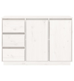 Buffet Blanc 111x34x75 cm Bois massif de pin