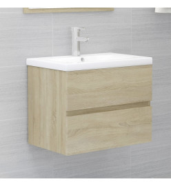 Armoire d'évier avec lavabo intégré Chêne sonoma Aggloméré