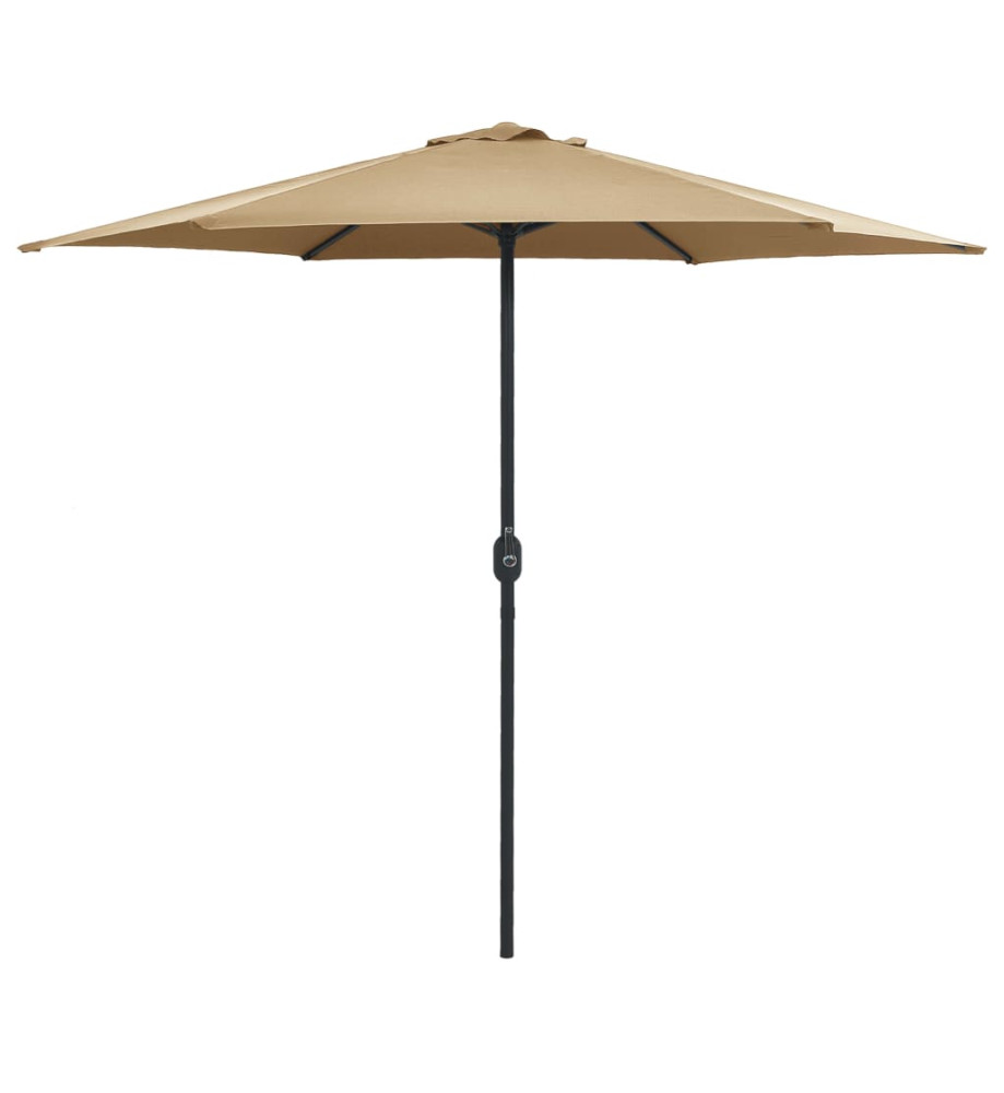 Parasol d'extérieur et mât en aluminium 270x246 cm Taupe