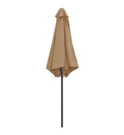 Parasol d'extérieur et mât en aluminium 270x246 cm Taupe