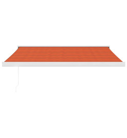 Auvent rétractable orange et marron 3x2,5 m tissu et aluminium