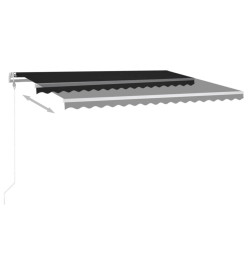 Auvent automatique et capteur de vent/LED 450x300 cm Anthracite