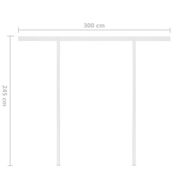 Auvent automatique avec capteur de vent et LED 3,5x2,5 m Crème