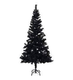 Arbre de Noël artificiel avec LED et boules Noir 150 cm PVC