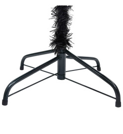 Arbre de Noël artificiel avec LED et boules Noir 150 cm PVC