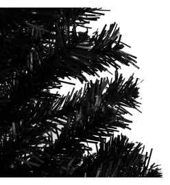 Arbre de Noël artificiel avec LED et boules Noir 150 cm PVC