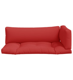 Coussins de palette 3 pcs rouge tissu