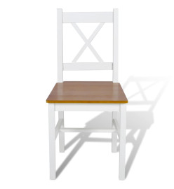 Chaises à manger lot de 4 blanc bois de pin