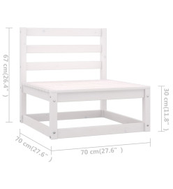 Salon de jardin 5 pcs avec coussins Bois de pin massif
