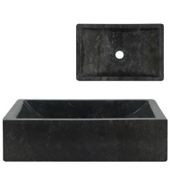 Lavabo 45x30x12 cm marbre noir brillant