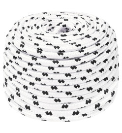 Corde de bateau tressé Blanc 8 mmx25 m Polyester