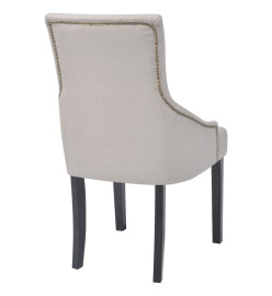 Chaises à manger lot de 2 gris crème tissu