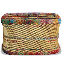 Table basse Bambou avec Détails Chindi Multicolore