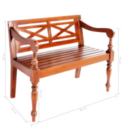 Banc Batavia 98 cm Bois d'acajou massif Marron foncé