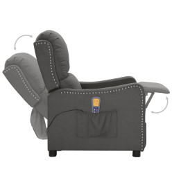 Fauteuil de massage inclinable Gris foncé Tissu