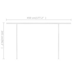 Auvent manuel rétractable avec poteaux 4x3 m Anthracite