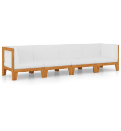Salon de jardin 4 pcs avec coussins Bois d'acacia solide
