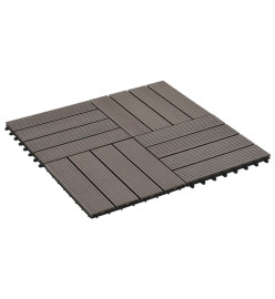 Carreau de terrasse 11 pcs WPC 30 x 30 cm 1 m² Marron foncé