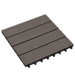 Carreau de terrasse 11 pcs WPC 30 x 30 cm 1 m² Marron foncé