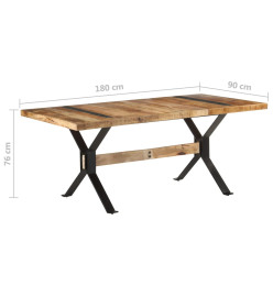 Table de salle à manger 180x90x76 cm Bois de manguier brut