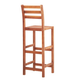 Chaises de bar lot de 4 bois d'acacia solide