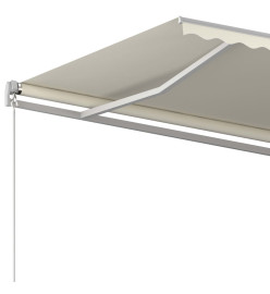 Auvent rétractable automatique avec poteaux 4x3 m Crème