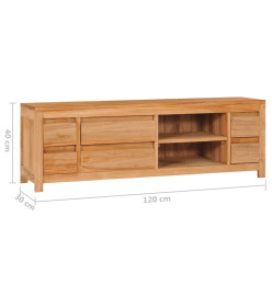 Meuble TV 120 x 30 x 40 cm bois de teck massif