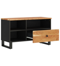 Meuble TV 80x33x46 cm bois d'acacia solide et bois d'ingénierie