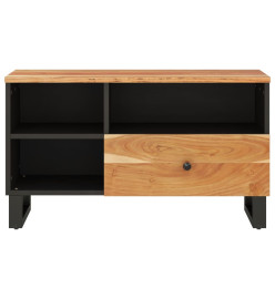 Meuble TV 80x33x46 cm bois d'acacia solide et bois d'ingénierie