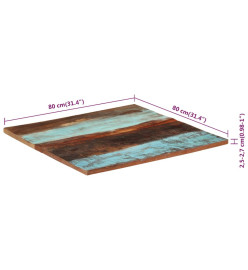 Dessus de table carré 80x80 cm 25-27 mm Bois de récupération