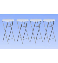 Table de bar 4 pcs avec dessus de table en MDF Blanc