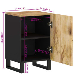 Armoire de salle de bain 38x33x58 cm bois massif de manguier