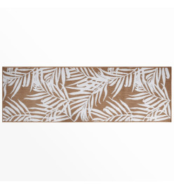 Tapis d'extérieur marron et blanc 80x250 cm design réversible