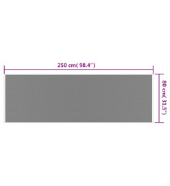 Tapis d'extérieur marron et blanc 80x250 cm design réversible