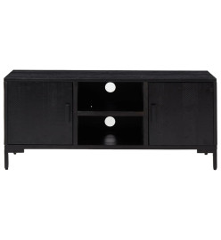 Meuble TV Noir 110x35x48 cm Bois de pin massif