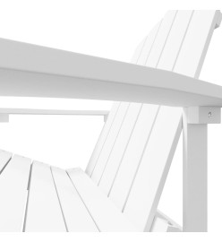Chaise de jardin Adirondack avec repose-pied PEHD Blanc