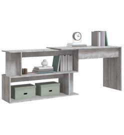 Bureau d'angle Sonoma gris 200x50x76 cm Bois d'ingénierie