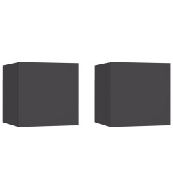 Meubles TV muraux 2 pcs Gris 30,5x30x30 cm